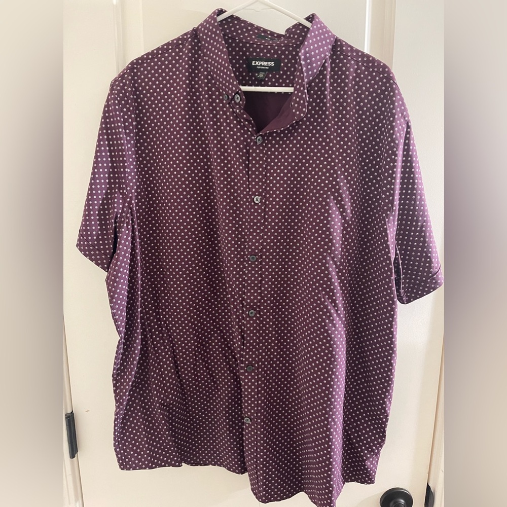 Express Burgundy Button Up